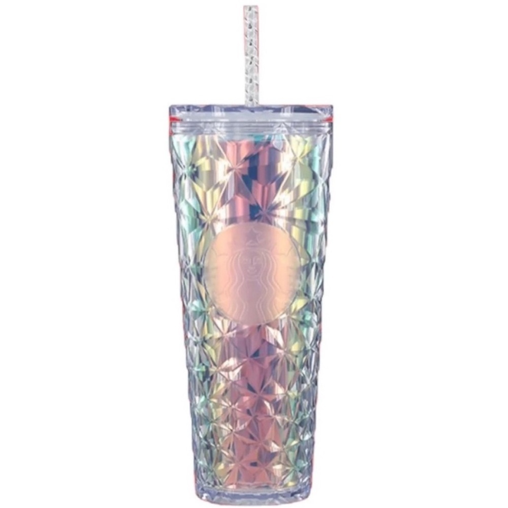 NWT Starbucks Iridescent Winter White Cold Cup Venti 24 OZ